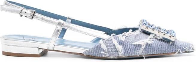 Roberto Festa Stefi slingback sandalen met kristallen gesp Blauw