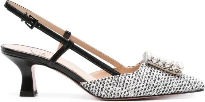 Roberto Festa Stefy 50mm tweed pumps Zwart