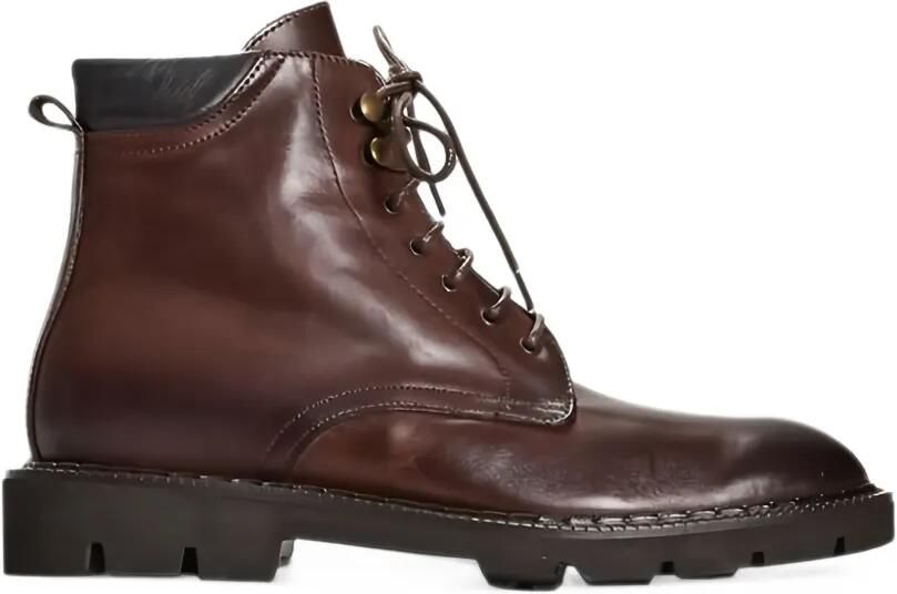 Roberto Pepe Luxury lace-up leather boots Bruin