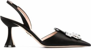 Rodo Slingback pumps verfraaid met stras Zwart