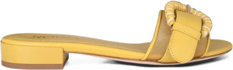 Rodo buckle-detail flat sandals Geel