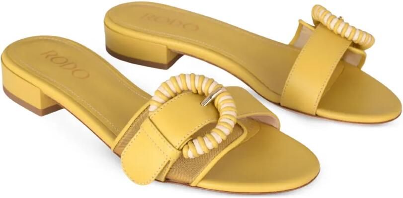 Rodo buckle-detail flat sandals Geel - Foto 3