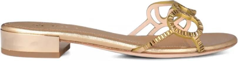 Rodo crystal-embellished cutout flat sandals Goud