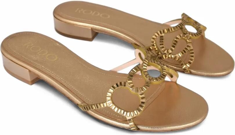 Rodo crystal-embellished cutout flat sandals Goud - Foto 3