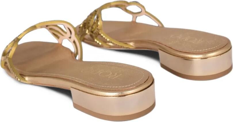 Rodo crystal-embellished cutout flat sandals Goud - Foto 4