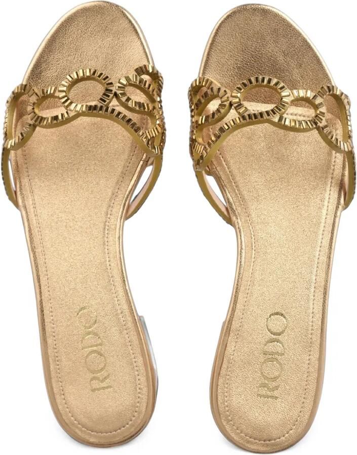 Rodo crystal-embellished cutout flat sandals Goud - Foto 2