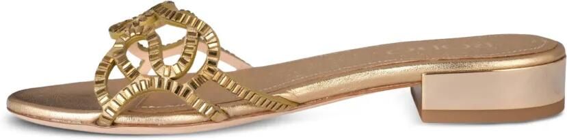 Rodo crystal-embellished cutout flat sandals Goud - Foto 5