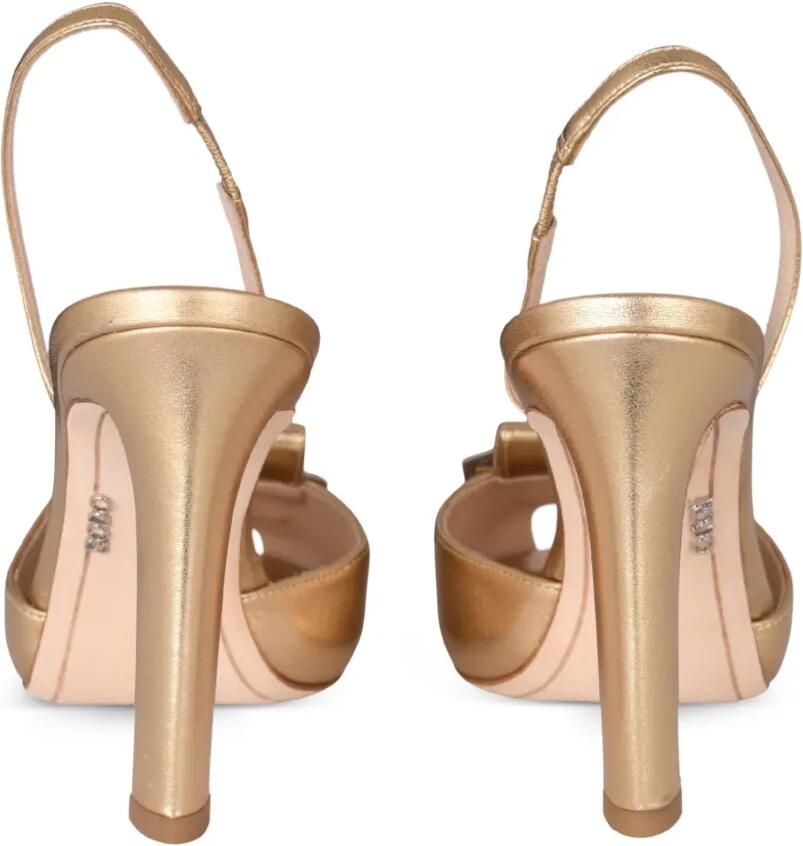 Rodo crystal-embellished peep-toe slingback heeled sandals Goud - Foto 3