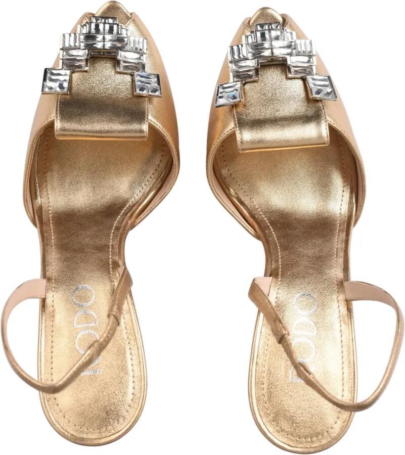 Rodo crystal-embellished peep-toe slingback heeled sandals Goud - Foto 2
