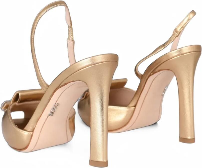 Rodo crystal-embellished peep-toe slingback heeled sandals Goud - Foto 4