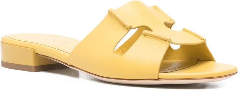 Rodo Leren sandalen met uitgesneden details Geel - Foto 4