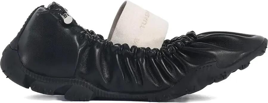 Rombaut Leren balletschoenen met ruches Zwart