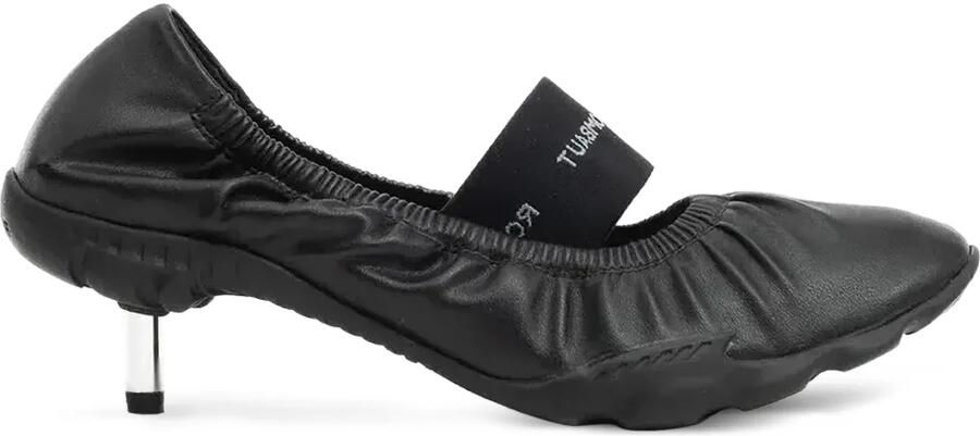 Rombaut Pumps met kittenhak en ruches Zwart