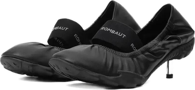 Rombaut Pumps met kittenhak en ruches Zwart - Foto 2