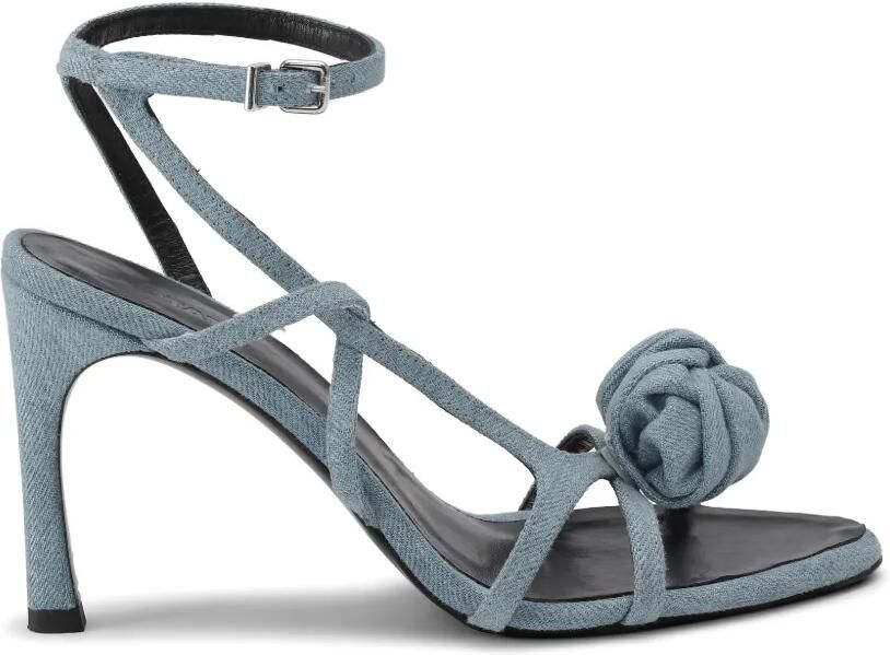 ROTATE BIRGER CHRISTENSEN Denim sandalen met geknoopt detail Blauw