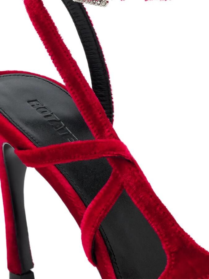 ROTATE BIRGER CHRISTENSEN Fluwelen sandalen Rood
