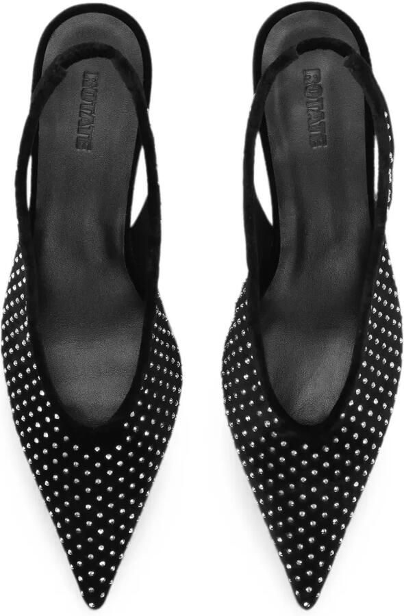 ROTATE BIRGER CHRISTENSEN Fluwelen slingback pumps met stras Zwart - Foto 2