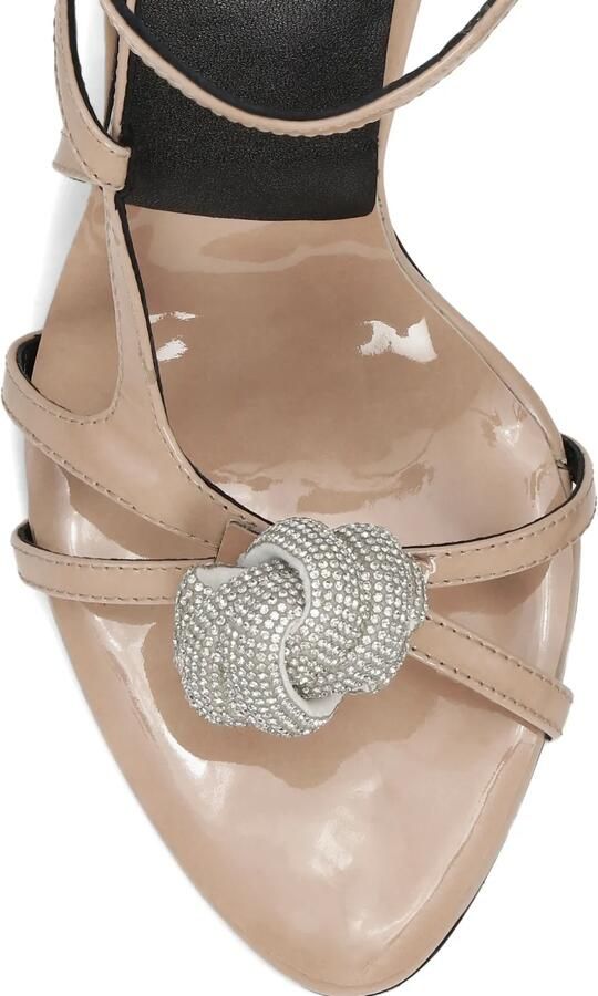 ROTATE BIRGER CHRISTENSEN Geknoopte lakleren sandalen Beige - Foto 3