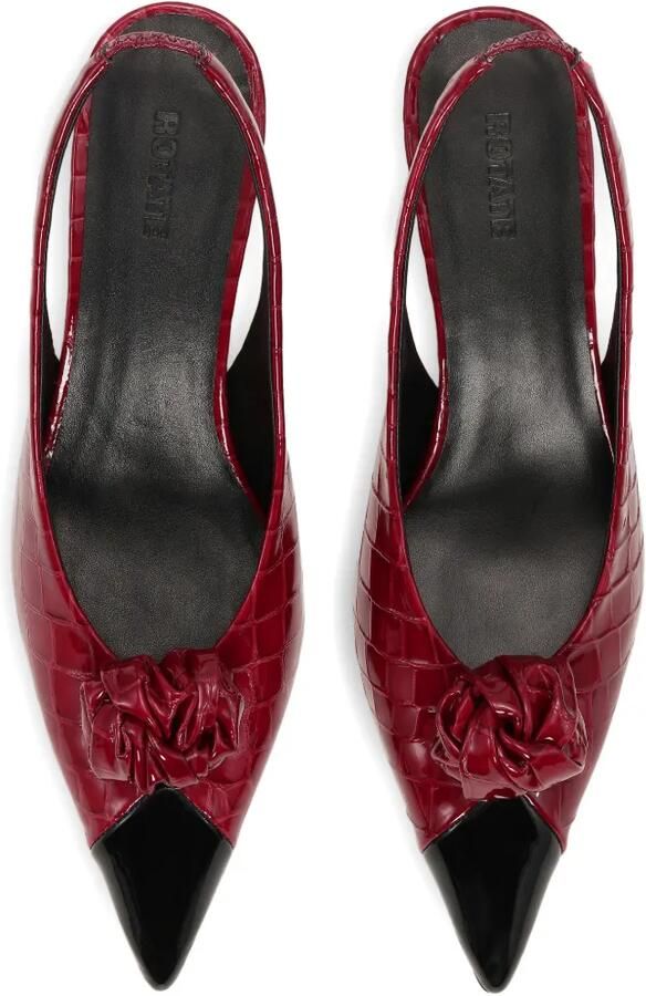 ROTATE BIRGER CHRISTENSEN Geknoopte leren slingback pumps Rood - Foto 2