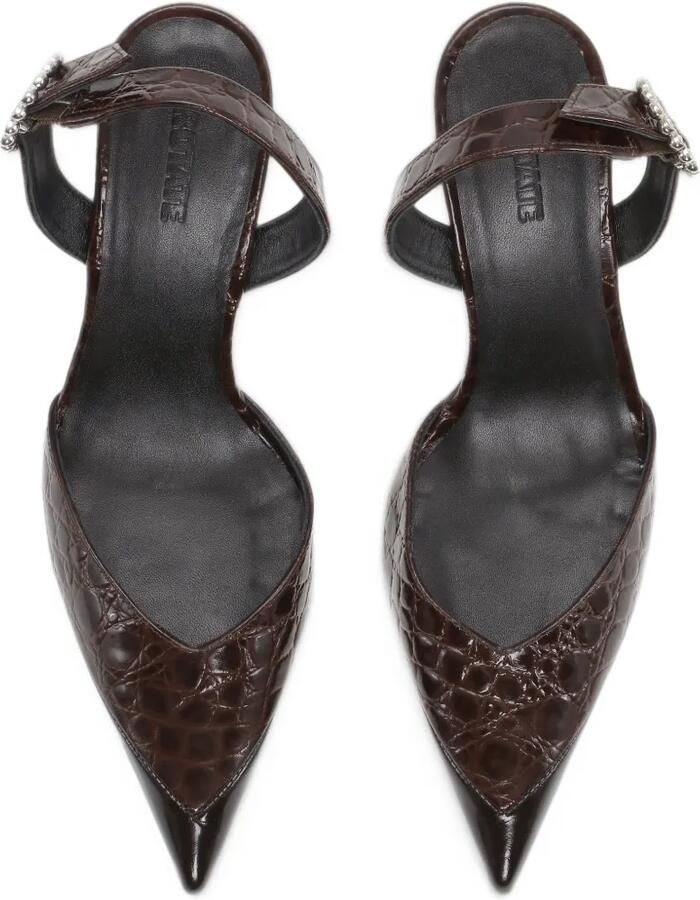 ROTATE BIRGER CHRISTENSEN Leren slingback muiltjes Bruin