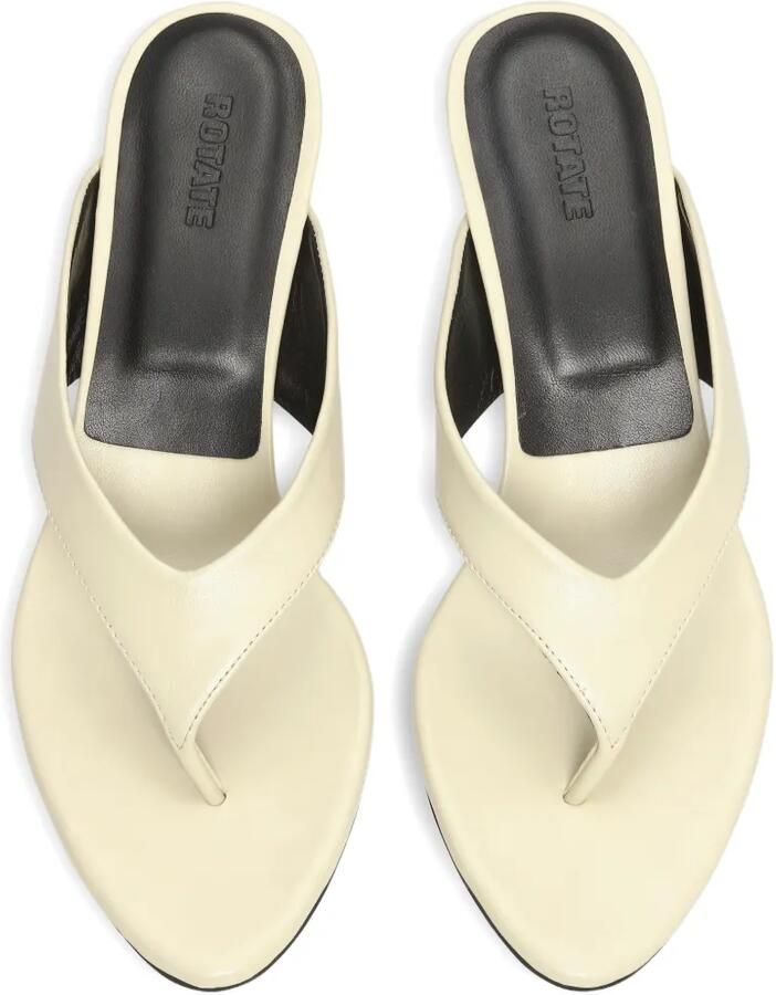ROTATE BIRGER CHRISTENSEN Leren muiltjes met kitten-hak Beige - Foto 2