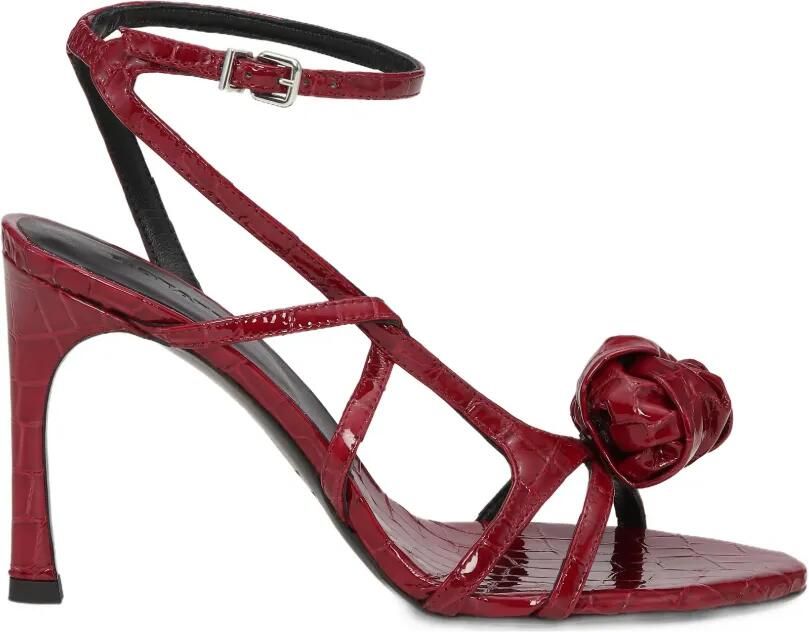 ROTATE BIRGER CHRISTENSEN Knot leren sandalen met krokodillen-effect Rood