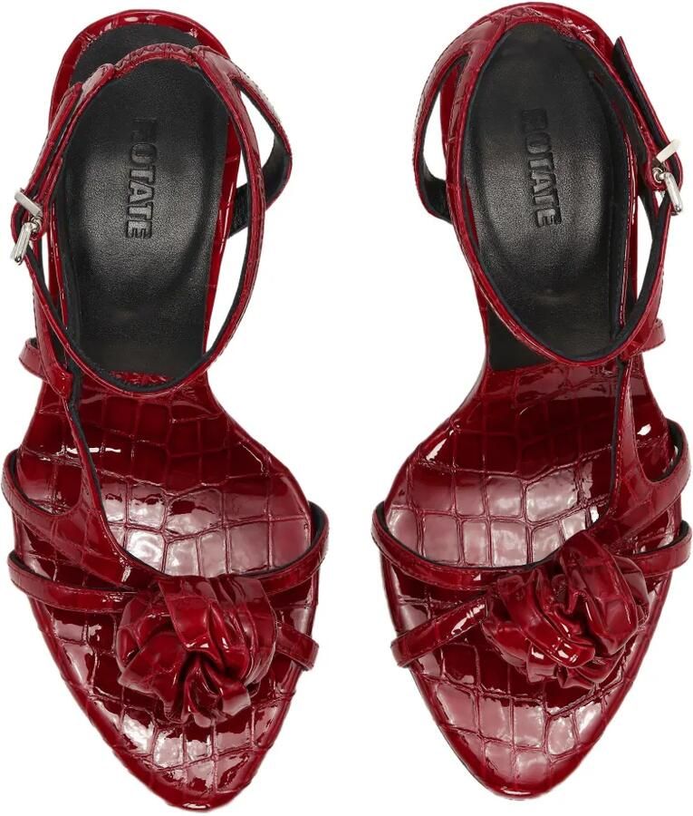 ROTATE BIRGER CHRISTENSEN Knot leren sandalen met krokodillen-effect Rood - Foto 2