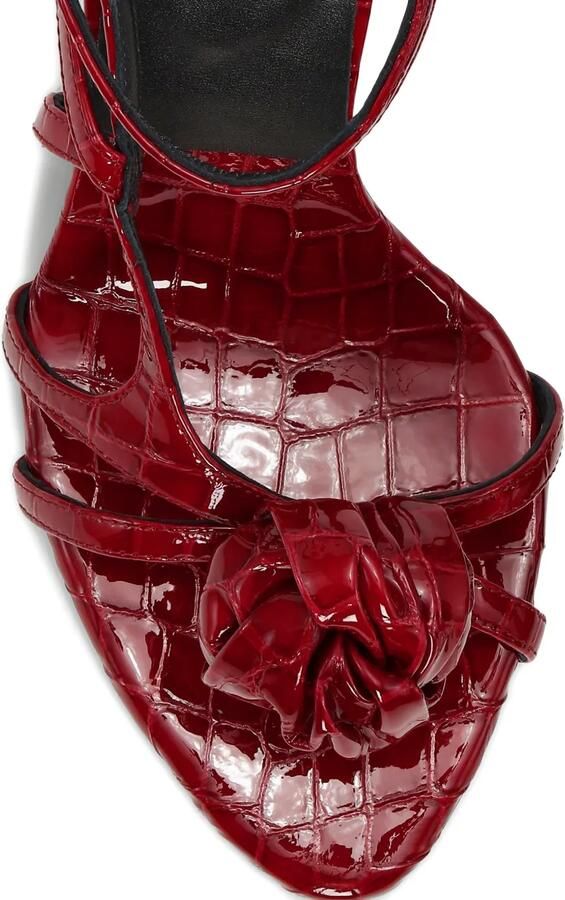 ROTATE BIRGER CHRISTENSEN Knot leren sandalen met krokodillen-effect Rood - Foto 3