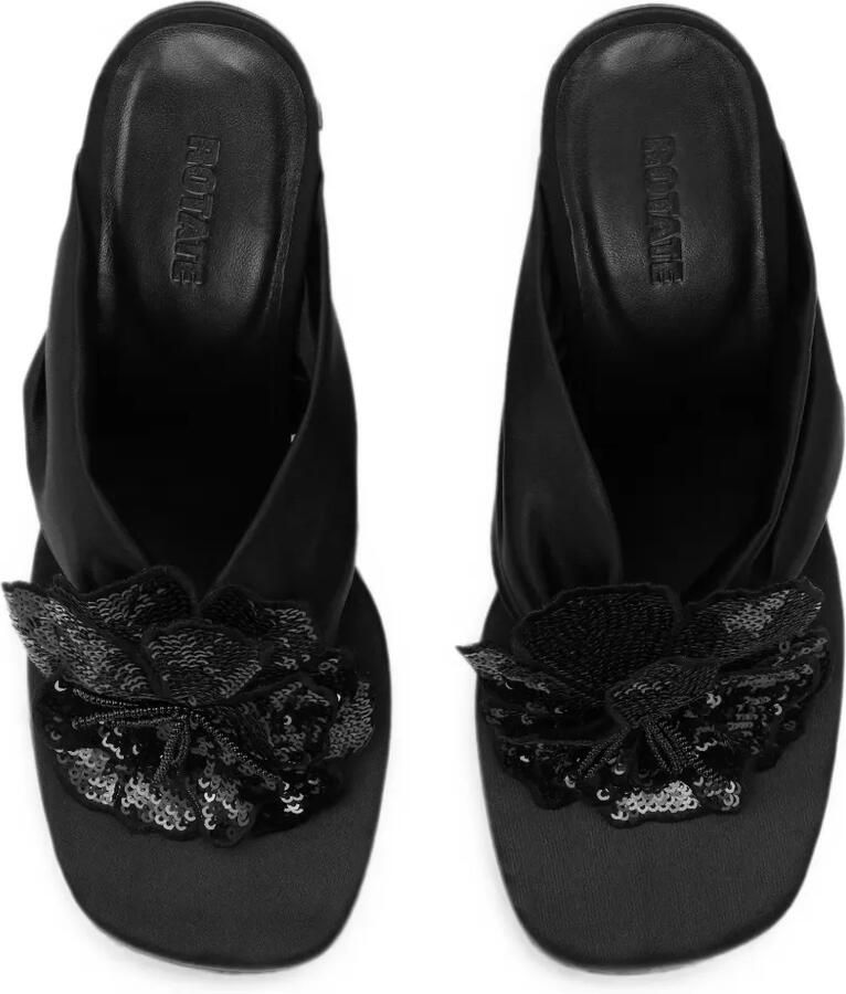 ROTATE BIRGER CHRISTENSEN Sandalen met satijnen tong en bloemen Zwart - Foto 2