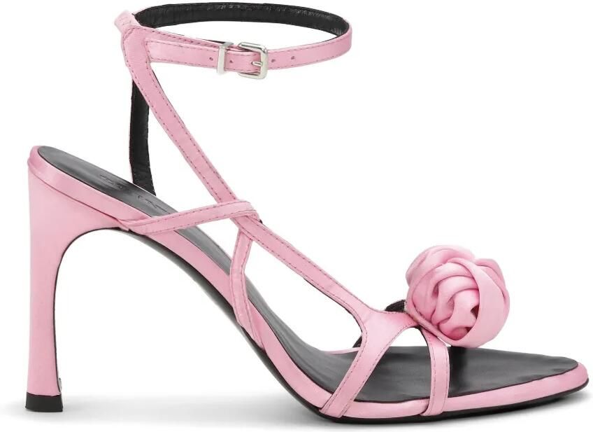 ROTATE BIRGER CHRISTENSEN Satijnen sandalen met geknoopt detail Roze