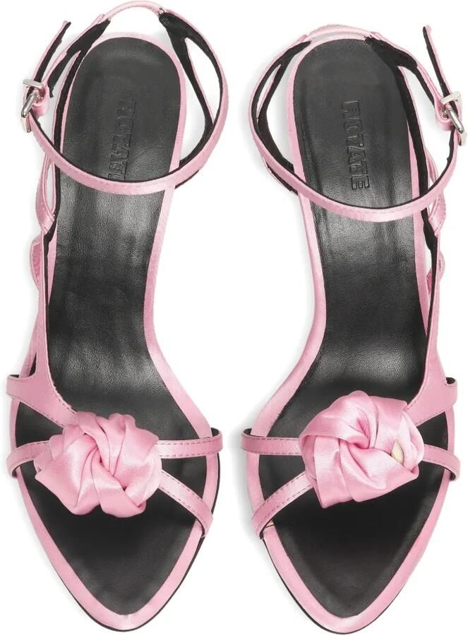 ROTATE BIRGER CHRISTENSEN Satijnen sandalen met geknoopt detail Roze - Foto 2