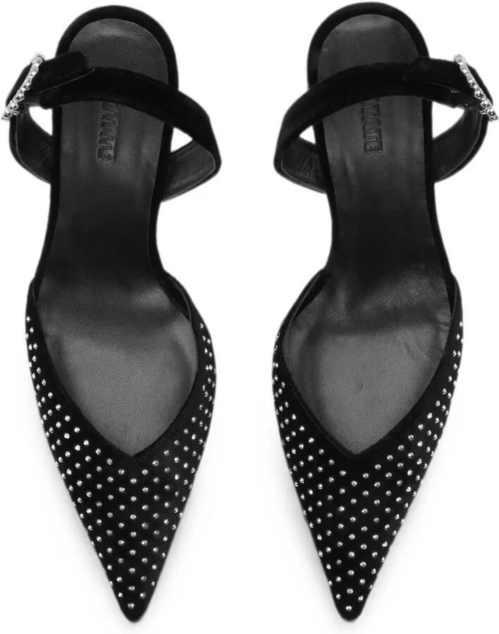 ROTATE BIRGER CHRISTENSEN Fluwelen slingback muiltjes met stras Zwart - Foto 2