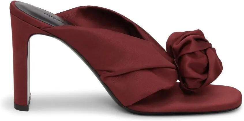 ROTATE BIRGER CHRISTENSEN Tongue satijnen sandalen met vierkante neus Rood