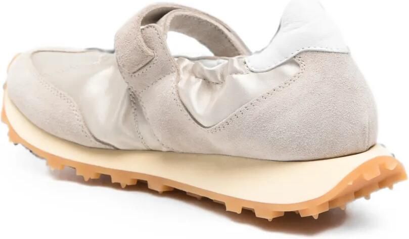 RUN OF Bambola sneakers met suède vlak en klittenband Beige - Foto 3
