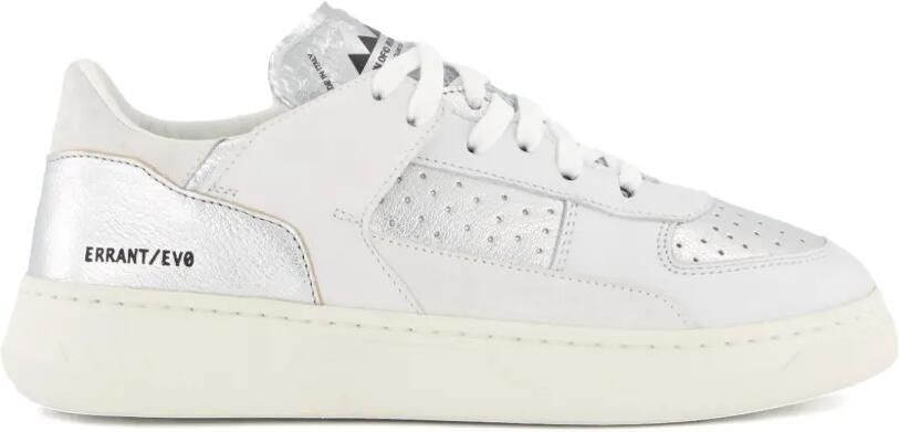 RUN OF Family metallic leren sneakers Wit