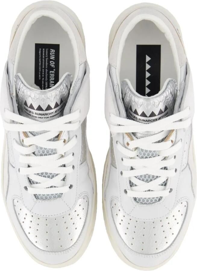 RUN OF Family metallic leren sneakers Wit - Foto 3