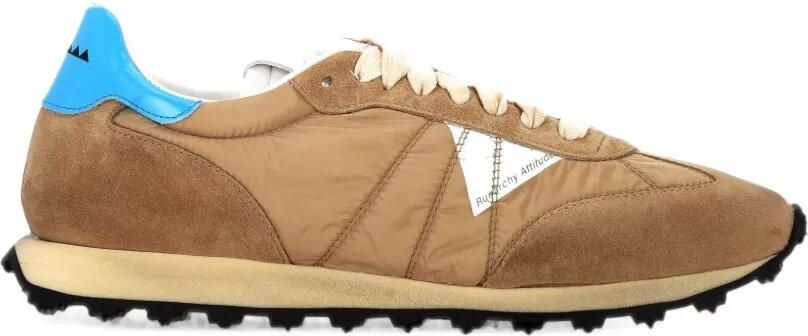 RUN OF Sneakers met suède vlakken Beige