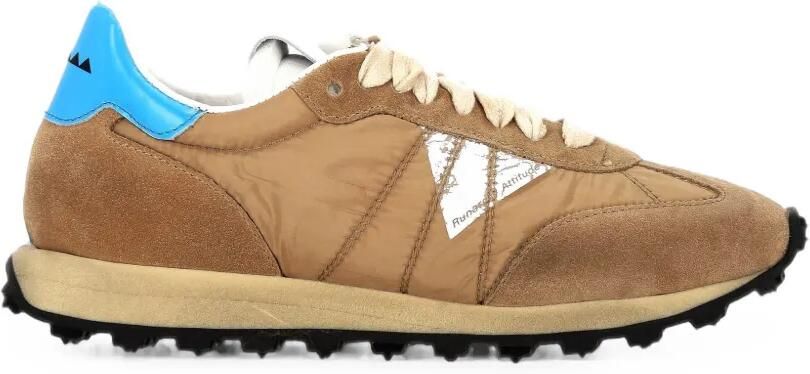 RUN OF Sneakers met suède vlakken Beige