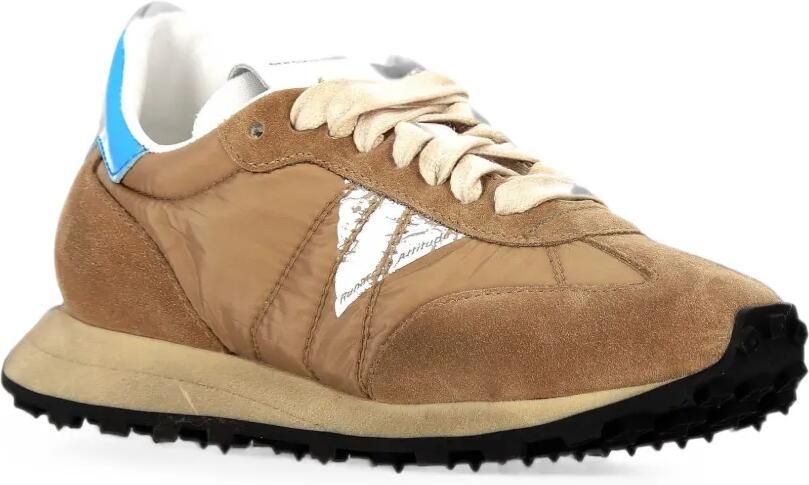 RUN OF Sneakers met suède vlakken Beige - Foto 2