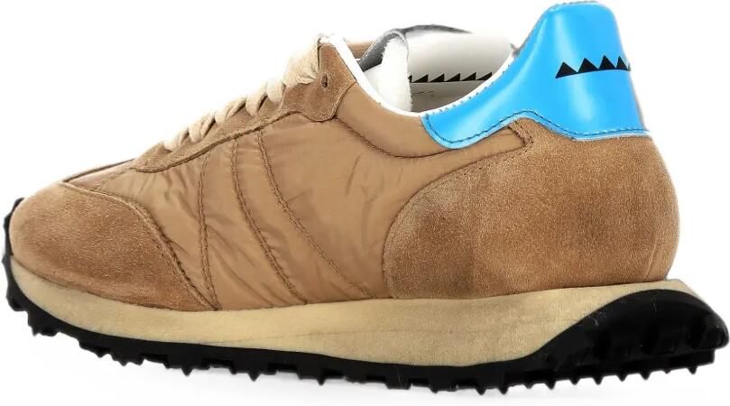 RUN OF Sneakers met suède vlakken Beige - Foto 3