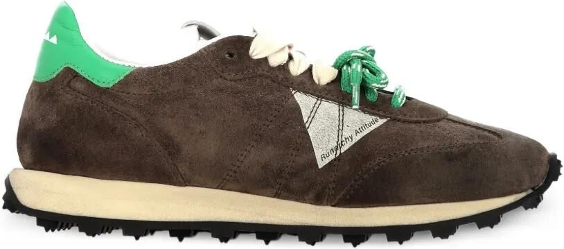 RUN OF Sneakers met suède vlakken Bruin