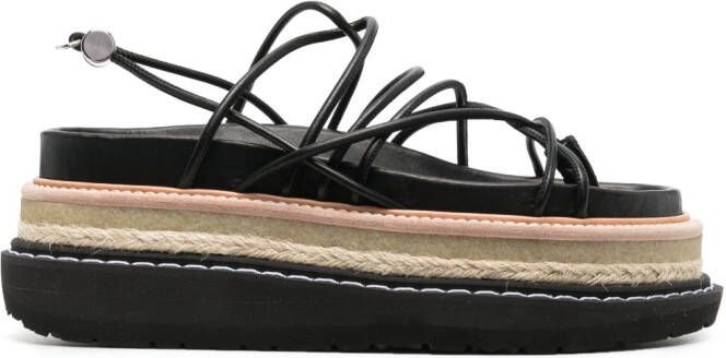 Sacai Leren sandalen Zwart