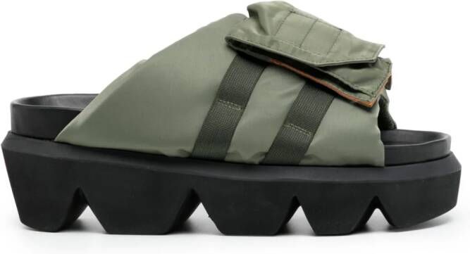 sacai Chunky slippers Groen