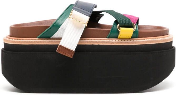 Sacai Leren sandalen Bruin