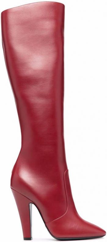Saint Laurent 68 knielaarzen Rood