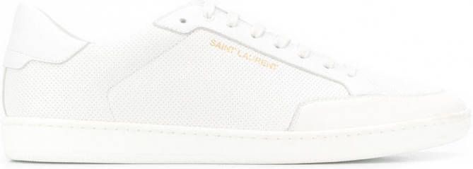 Saint Laurent Andy geperforeerde sneakers Wit