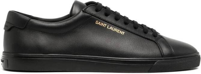 Saint Laurent Andy Lowtop sneakers van leer Zwart