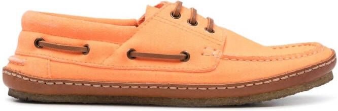 Saint Laurent Ashe leren bootschoenen Oranje