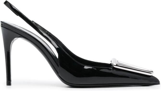 Saint Laurent Avenue pumps met puntige neus Zwart