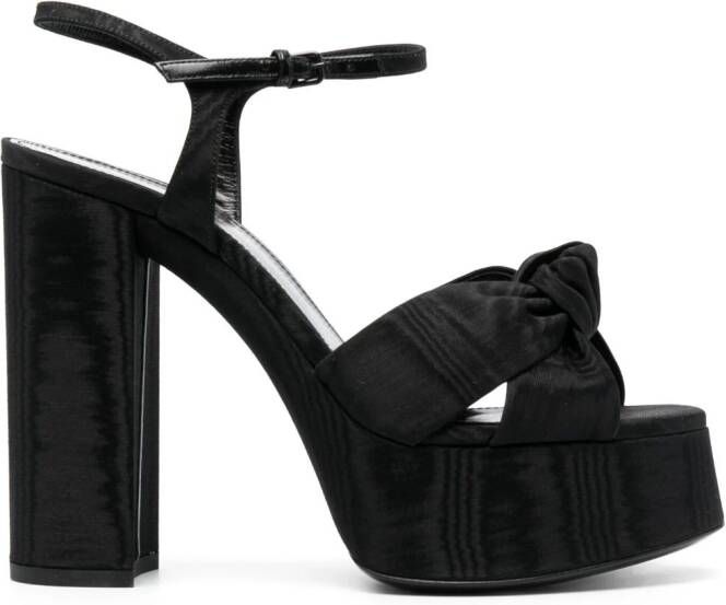 Saint Laurent Bianca leren sandalen Zwart